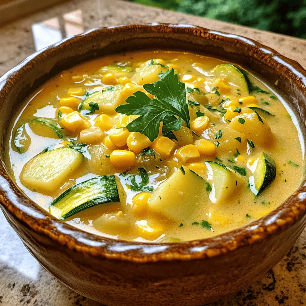 Corn and Zucchini Chowder Simple Comfort Food Recipe