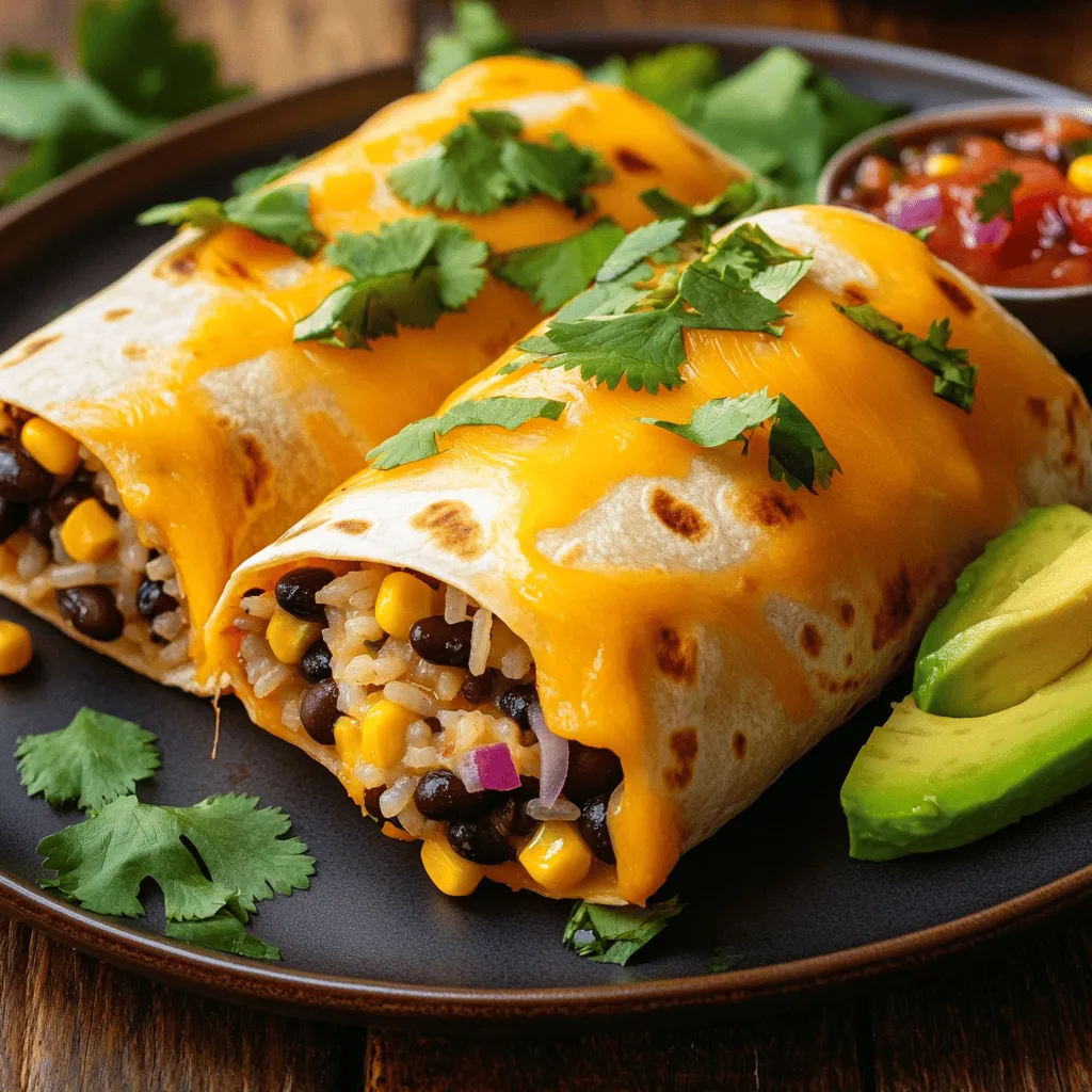 Cheesy Bean and Rice Burritos Delicious and Easy Meal