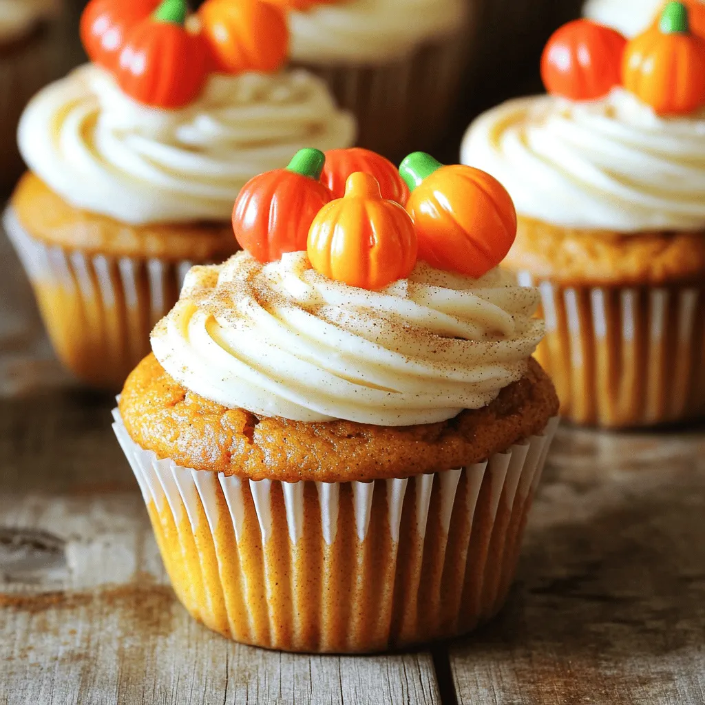 Pumpkin Cupcakes with Cinnamon Cream Cheese Frosting