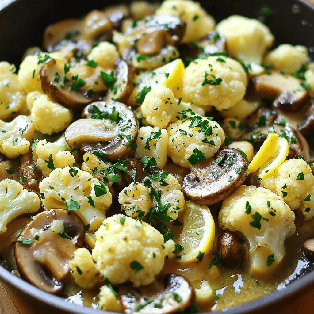 Savory Garlic Cauliflower and Mushroom Skillet Delight
