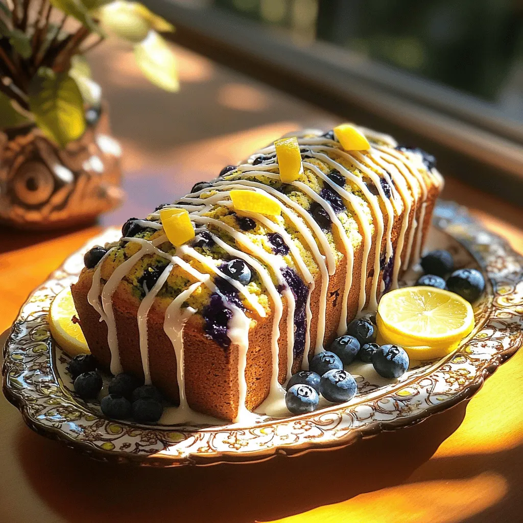 Blueberry Zucchini Bread with Lemon Glaze Delight