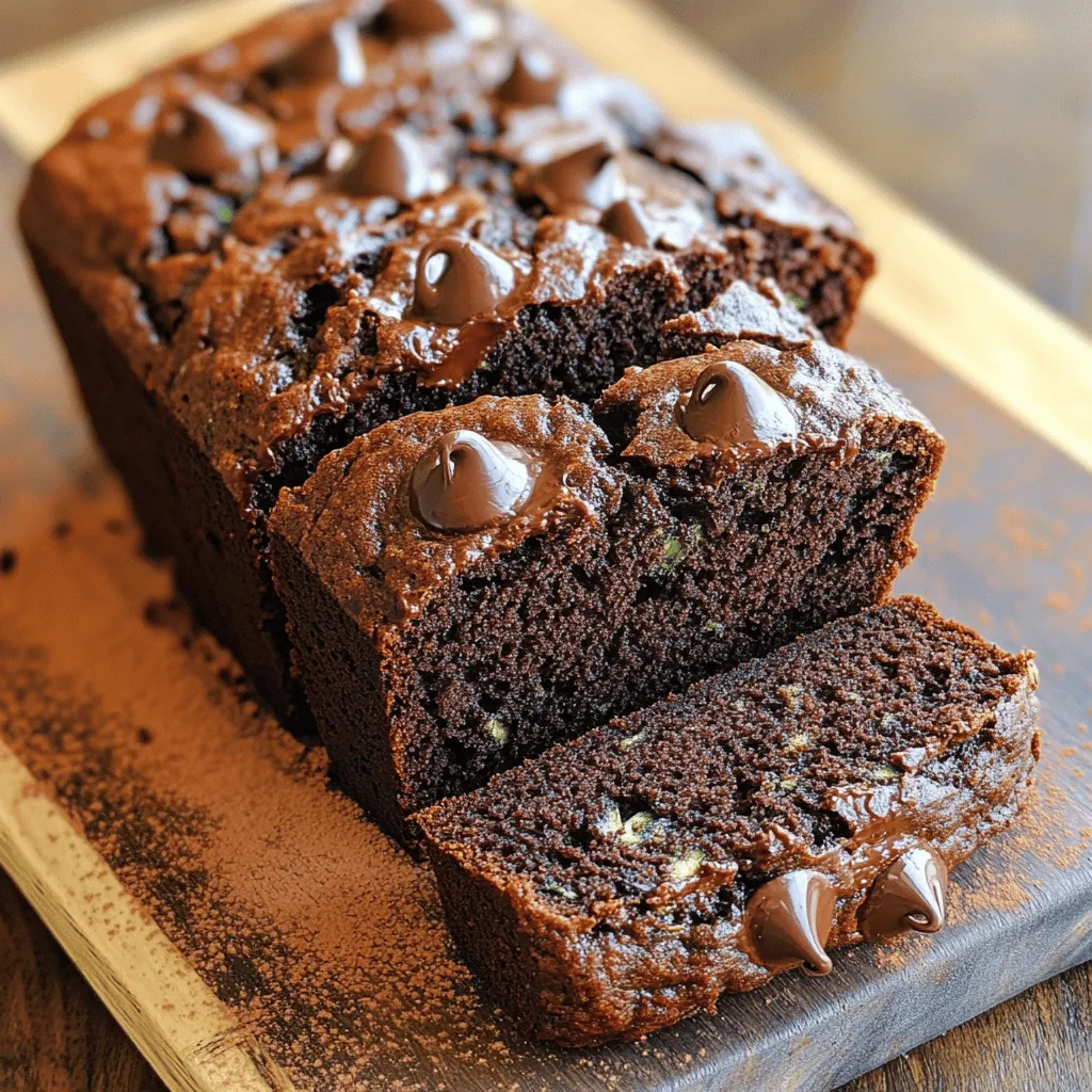 - 2 cups shredded zucchini (about 1 medium zucchini) - 1 cup almond flour - 1/2 cup cocoa powder (unsweetened) The key to this bread is the shredded zucchini. It adds moisture and keeps the bread soft. I love using almond flour as it gives a nutty flavor and is gluten-free. Unsweetened cocoa powder brings rich chocolate notes without added sugar. - 1/2 cup honey or maple syrup - 1/4 cup coconut oil, melted For sweetness, I choose either honey or maple syrup. Each option gives a unique taste. The coconut oil adds healthy fat and a slight tropical hint to the bread. - 3 large eggs - 1 teaspoon vanilla extract - 1/2 teaspoon baking soda - 1/2 teaspoon baking powder - 1/4 teaspoon sea salt - 1/2 cup dairy-free chocolate chips (optional) Eggs bind the ingredients and provide protein. Vanilla extract enhances the flavor. Baking soda and powder help the bread rise, while sea salt balances the sweetness. If you love chocolate, add dairy-free chocolate chips for extra richness. For the complete list and more details, check the Full Recipe. - Preheat the oven to 350°F (175°C). - Grease the loaf pan with coconut oil or line it with parchment paper. Setting the right temperature is key to baking perfect bread. Greasing the pan helps the bread slide out easily. - Combine almond flour, cocoa powder, baking soda, baking powder, and sea salt. In a large bowl, mix these dry ingredients well. Almond flour gives the bread a nice texture. Cocoa powder adds a rich chocolate flavor. Baking soda and baking powder help it rise. - Combine shredded zucchini, sweetener, coconut oil, eggs, and vanilla. In another bowl, mix the wet ingredients. The zucchini keeps the bread moist. You can use honey or maple syrup for sweetness. Melted coconut oil adds a lovely flavor. - Mix wet and dry ingredients until just combined. - Fold in optional chocolate chips. Now, pour the wet mix into the dry mix. Stir gently until they are just combined. Be careful not to overmix. If you like, fold in some chocolate chips for extra delight. - Pour batter into prepared pan. - Bake for 45-50 minutes. Once your batter is ready, pour it into the pan. Smooth the top with a spatula. Place it in the oven and bake for 45 to 50 minutes. The bread is done when a toothpick comes out clean. - Cool in the pan for 10 minutes before transferring. Once baked, let the bread cool in the pan for about 10 minutes. Then, carefully transfer it to a wire rack to cool completely. Enjoy your homemade Paleo chocolate zucchini bread! To make the best Paleo chocolate zucchini bread, avoid overmixing the batter. Overmixing can make the bread dense and heavy. Mix just until you see no dry spots. This keeps your loaf light and fluffy. When it comes to shredding zucchini, use a box grater or a food processor. Make sure to squeeze out excess moisture from the shredded zucchini. This step prevents your bread from becoming soggy. You want a nice, even texture. For serving, slice the bread while it’s warm or at room temperature. A sharp knife helps create clean slices. You can dust the top lightly with cocoa powder for a nice touch. Serve with a dollop of almond butter or dairy-free yogurt for added flavor. This makes your dish look appealing and adds a creamy texture. Almond flour shines in this recipe. It’s rich in healthy fats and low in carbs. This nut flour provides protein and vitamin E. Zucchini brings in moisture and fiber, making your bread moist. It also adds vitamins A and C, which are great for your health. Natural sweeteners like honey and maple syrup fit perfectly in Paleo recipes. They give a sweet taste without processed sugars. These sweeteners can offer antioxidants, making your bread not just tasty but also nutritious. For the full recipe, check out the details above. Happy baking! {{image_2}} You can make your Paleo chocolate zucchini bread even better with a few tweaks. Try using different sweeteners like agave or coconut sugar. These can change the taste and sweetness level. If you want some crunch, add nuts or seeds. Walnuts or pumpkin seeds work great in this recipe. They add texture and flavor that pairs well with the chocolate. For those following a vegan diet, you can use flax eggs instead of regular eggs. To make a flax egg, mix one tablespoon of ground flaxseed with three tablespoons of water. Let it sit for about five minutes until it thickens. This substitute still binds the bread well. If you need a gluten-free option, you can stick with the almond flour in the recipe. It naturally fits into gluten-free diets, making this bread safe for many. You can also play with seasonal flavors. Try adding spices like cinnamon or nutmeg for warmth. These spices give the bread a cozy feel, perfect for fall. Another fun idea is to include seasonal fruits or veggies. Grated carrots or sweet potatoes can add sweetness and nutrients. These add-ins make the bread unique and cater to what you have on hand. You can find the full recipe for this delightful treat [here]. After you bake your bread, let it cool completely on a wire rack. Once cool, slice the bread. Place the slices in an airtight container. I recommend using a glass container with a tight lid. This keeps the bread fresh longer. You can store it at room temperature for up to three days. If you live in a humid area, refrigeration is better. Just be aware that it may dry out a bit. To freeze slices, wrap them well in plastic wrap. Then, put the wrapped slices in a freezer bag. This helps to prevent freezer burn. You can keep them in the freezer for up to three months. When you want to enjoy some, take a slice out and let it thaw in the fridge overnight. For a quick option, you can microwave it for about 20 seconds. This warms it up and brings back the soft texture. When stored properly, your Paleo chocolate zucchini bread lasts about three days at room temperature. In the fridge, it can last up to a week. If you freeze it, aim to eat it within three months for the best flavor. Always check for signs of spoilage. If you see mold or if it smells off, it's best to toss it. Keeping an eye on your bread helps you enjoy it at its best. Yes, you can make this recipe without eggs. Common substitutes include flaxseed meal or chia seeds. To use flaxseed, mix 1 tablespoon of ground flaxseed with 3 tablespoons of water. Let it sit for about 5 minutes. This will create a gel-like mixture that works well in baking. Chia seeds can be used in the same way. Just remember, the texture may change slightly. To make this bread sweeter, you can adjust the sweeteners. Try adding more honey or maple syrup. You could also use coconut sugar or agave nectar. Each sweetener has a unique flavor, so feel free to experiment. Just make sure to keep your liquid ratios in mind. Too much liquid can change the bread's texture. Each slice of Paleo Chocolate Zucchini Bread has about 150 calories. You can expect around 8 grams of fat, 3 grams of protein, and 18 grams of carbs. This bread is packed with healthy fats from almond flour and coconut oil. It also provides fiber from the zucchini. These nutrients make it a great option for a snack or breakfast. You can find pre-made Paleo chocolate zucchini bread at health food stores. Brands like Simple Mills and Paleo Baking Company often carry it. You can also check local farmers' markets. Some bakeries focus on gluten-free and Paleo options. It's a good idea to read the labels to ensure they meet your dietary needs. Using regular flour instead of almond flour will change the bread's texture and taste. Almond flour is gluten-free, while regular flour contains gluten. This means the bread may not rise as well and could be denser. If you want to experiment, consider using a gluten-free blend that includes almond flour. This will help maintain the intended texture and flavor. This blog covered how to make Paleo Chocolate Zucchini Bread. We talked about the main ingredients like zucchini, almond flour, and natural sweeteners. I shared step-by-step instructions, tips for better texture, and healthy ingredient benefits. You also learned about variations and storage options. Remember, making this bread is easy and fun. You can customize it to fit your taste. Enjoy baking and tasting your delicious creation!