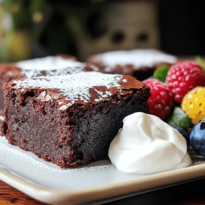 To make these fudgy Greek yogurt brownies, you need a few simple ingredients. Each one plays a key role in creating that rich, gooey texture. Here’s the list of what you’ll need: - 1 cup Greek yogurt (plain, full-fat or low-fat) - 1/2 cup coconut sugar (or brown sugar) - 1/4 cup honey or maple syrup - 1/2 cup unsweetened cocoa powder - 1/2 cup whole wheat flour (or gluten-free flour) - 1/2 teaspoon baking powder - 1/4 teaspoon salt - 1 teaspoon vanilla extract - 1/2 cup dark chocolate chips (optional) - 1/4 cup chopped nuts (walnuts or pecans, optional) Greek yogurt is the star here. It gives the brownies moisture and a protein boost. You can use full-fat or low-fat yogurt based on your preference. Coconut sugar adds a nice caramel flavor, while honey or maple syrup brings sweetness. Unsweetened cocoa powder is essential for that chocolatey taste. When it comes to flour, you can choose whole wheat for a hearty bite or gluten-free flour if needed. Baking powder helps the brownies rise, and a touch of salt enhances all the flavors. For extra fun, toss in some chocolate chips or nuts. They add texture and flavor. These ingredients make the brownies simple yet delicious. You can find the full recipe and instructions to guide you through the process. To start, preheat your oven to 350°F (175°C). This helps the brownies bake evenly. While the oven heats, grease an 8x8-inch baking pan with butter or oil. You can also line it with parchment paper. Lining makes it easier to lift out the brownies later. Next, we’ll mix the wet ingredients. In a large bowl, combine 1 cup of Greek yogurt, 1/2 cup of coconut sugar, 1/4 cup of honey or maple syrup, and 1 teaspoon of vanilla extract. Whisk these together until smooth. Now, sift in 1/2 cup of cocoa powder, 1/2 cup of whole wheat flour, 1/2 teaspoon of baking powder, and 1/4 teaspoon of salt. Stir gently until just combined. Be careful not to overmix; this is key for fudgy texture. Now it’s time to pour and spread the batter. Fold in 1/2 cup of dark chocolate chips and any chopped nuts if you like. Pour the batter into the prepared pan and spread it evenly. Bake in the preheated oven for 20 to 25 minutes. To check if they are done, insert a toothpick in the center. It should come out with a few moist crumbs. Let the brownies cool in the pan for at least 15 minutes. If you used parchment paper, lift them out to cut into squares. Enjoy your delicious fudgy Greek yogurt brownies! For the full recipe, refer to [Full Recipe]. To get that perfect fudgy texture, you must avoid overmixing. When you combine the wet and dry ingredients, mix just until you see no dry flour. Overmixing can make the brownies tough. Also, pay attention to the baking time. Bake for 20 to 25 minutes. A toothpick should come out with a few moist crumbs but not wet batter. This ensures the center remains fudgy. For a great look, dust the brownies with powdered sugar or cocoa powder. You can also add fresh berries for a colorful touch. For a tasty treat, serve them with a scoop of ice cream or a dollop of Greek yogurt. The creamy texture pairs well with the rich brownies. It adds a nice balance to the dish. Greek yogurt has many nutritional perks. It is high in protein and low in fat. This helps to lower the overall fat content in your brownies, making them a bit healthier. Using Greek yogurt instead of butter or oil keeps your brownies moist while adding extra nutrients. It’s a simple swap that makes a big difference. For the full recipe, check out the details above. {{image_2}} If you need a gluten-free version, use almond flour or oat flour. Both work well in this recipe. Almond flour gives a nutty taste, while oat flour is mild. You can swap the whole wheat flour for these alternatives without losing flavor. Just remember, gluten-free flours may change the texture a bit. You can spice things up by adding cinnamon or peppermint extract. A teaspoon of cinnamon gives warmth and depth. Peppermint extract brings a fresh twist, perfect for holiday treats. Also, try swapping dark chocolate chips for white chocolate or peanut butter chips. This swap creates a fun flavor mix that kids love! Get creative with mix-ins! Add chopped nuts like almonds or pistachios for crunch. You can also toss in seeds, like chia or sunflower seeds, for extra nutrition. Another fun idea is to add fruits, such as chopped apples or bananas. These additions not only taste great but also add moisture to your brownies. Enjoy your baking journey with these tasty variations! After baking your fudgy Greek yogurt brownies, let them cool for about 15 minutes in the pan. This helps set their texture. If you used parchment paper, you can lift them out easily. Place the brownies on a wire rack to cool completely. This keeps them soft and fudgy. For storage, an airtight container works best. This keeps them fresh and prevents them from drying out. You can also wrap them in plastic wrap or foil if you don't have a container. If you live in a warm area, store them in the fridge. This helps them stay fresh longer. At room temperature, these brownies last for 3 to 4 days. Keep them in a cool, dry place. If you want them to last longer, freezing is a great option. To freeze, cut the brownies into squares. Wrap each square in plastic wrap. Then, place them in a freezer-safe bag. They can last for up to 3 months this way. When you're ready to enjoy them, let them thaw in the fridge or at room temperature. Enjoy your fudgy Greek yogurt brownies whenever you want! For the full recipe, check out the recipe section. Yes, you can use non-fat Greek yogurt. However, it will change the texture. Fudginess may decrease, making the brownies less rich. Full-fat yogurt gives a creamier taste and a denser texture. You can use brown sugar as a substitute for coconut sugar. Other options include agave syrup or maple syrup. Each sweetener brings a different taste. Brown sugar adds a caramel flavor, while syrup makes the batter a bit wetter. Yes, you can make these brownies vegan! Replace eggs with ground flaxseed or applesauce. Use maple syrup instead of honey. Ensure to check your yogurt for vegan options. You can easily adjust the recipe for a tasty vegan treat. To check if brownies are done, insert a toothpick in the center. If it comes out with a few moist crumbs, they are ready. If it has wet batter, they need more time. Keep an eye on them to get that perfect fudgy texture. In this blog post, you learned how to make delicious and fudgy brownies using Greek yogurt. We covered key ingredients like Greek yogurt, coconut sugar, and cocoa powder. You also discovered step-by-step instructions and helpful tips for perfecting your brownies. Remember, not overmixing is crucial for that rich texture. Whether you stick to the original recipe or try fun variations, you can enjoy a tasty treat. Keep your brownies fresh by storing them properly, and don't hesitate to experiment with flavors. Enjoy baking and sharing these delightful brownies!