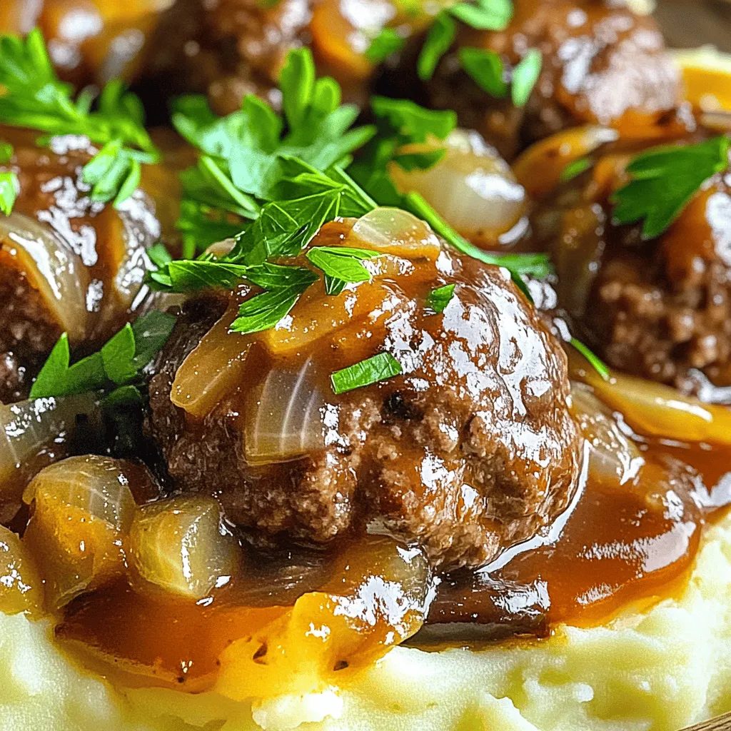 Slow Cooker Salisbury Steak Meatballs Savory Dish