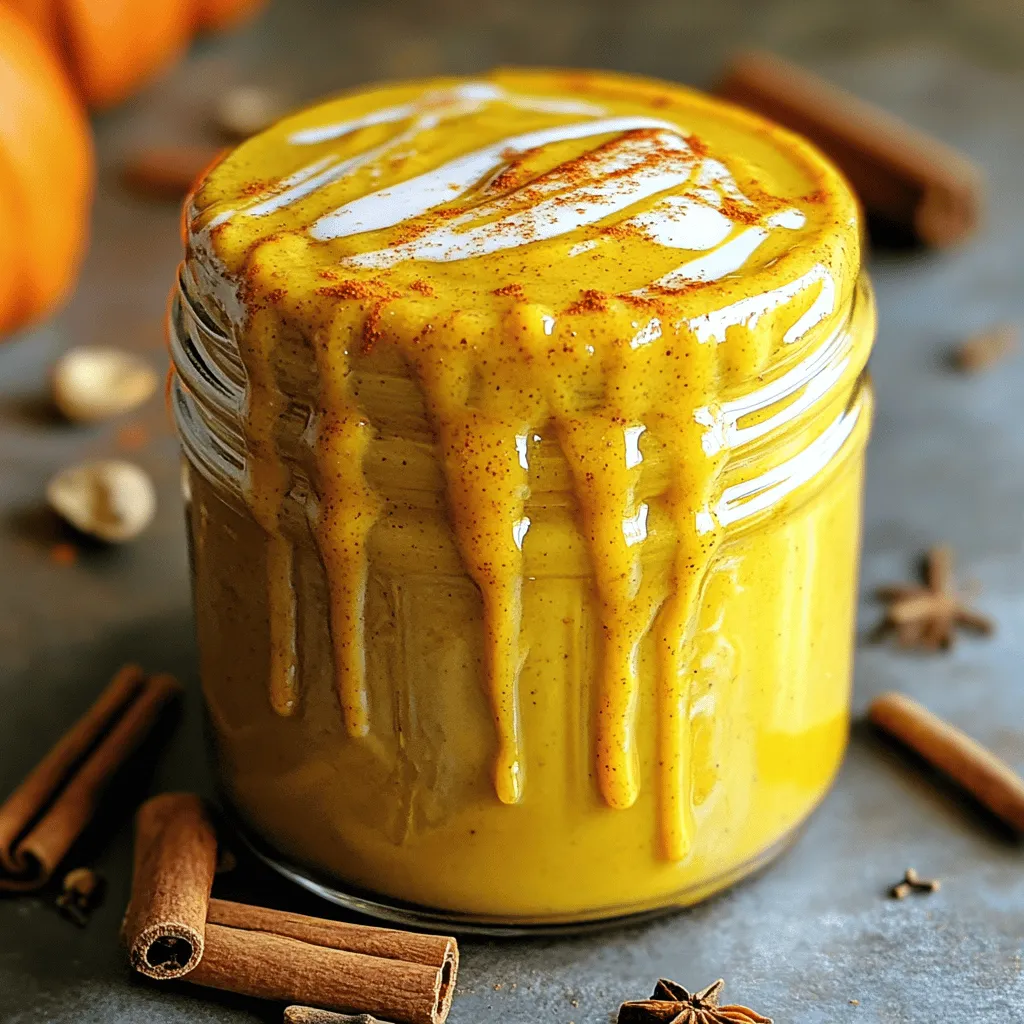 - 1 cup canned pumpkin puree - 1 cup coconut milk (or any milk of choice) - 1/2 cup brown sugar - 2 teaspoons pumpkin pie spice - 1 teaspoon vanilla extract - Pinch of salt - Possible dairy alternatives: You can use almond milk, oat milk, or soy milk. Each offers a unique taste and texture. - Sugar alternatives for healthier options: For a lower calorie option, try using maple syrup or honey instead of brown sugar. Adjust the amount to taste. - Spice variations: If you don’t have pumpkin pie spice, mix cinnamon, nutmeg, and ginger. Use equal parts to create a warm flavor. This mix of ingredients makes the sauce rich and tasty. You can easily swap some for your preferences. The idea is to make it work for you! The Full Recipe shows you how to combine these ingredients into a warm, cozy sauce that you’ll love. - Prep time: 10 minutes - Cooking time: 10 minutes - Total time: 20 minutes Step 1: Combine ingredients in saucepan Start by grabbing a medium saucepan. Add 1 cup of canned pumpkin puree, 1 cup of coconut milk, and 1/2 cup of brown sugar. Stir well to mix everything together. Step 2: Simmer the mixture Set your stove to medium heat. Cook the mixture while stirring occasionally. You want it to simmer gently. This should take about 5 minutes. Step 3: Add spices and ingredients Now it’s time to spice things up! Add 2 teaspoons of pumpkin pie spice, 1 teaspoon of vanilla extract, and a pinch of salt. Make sure to mix well until everything blends nicely. Step 4: Allow flavors to meld Lower your heat to low. Let the sauce simmer for another 5 minutes. Stir it occasionally. This step helps all the flavors combine better. Adjusting thickness of sauce If you want a thicker sauce, simmer it a bit longer. If it’s too thick, add a splash more coconut milk. How to achieve a smoother texture For a smooth sauce, make sure to stir well. You can also blend it for an extra smooth finish. For the Full Recipe, check the earlier section! To make the best pumpkin spice sauce, stir it often. Stirring helps blend the flavors. If you let it simmer too long, it may thicken too much. Check it often and adjust the simmering time. A good simmer time is about ten minutes. This lets the spices bloom and enhances the taste. You can use this sauce in many fun ways. Drizzle it over pancakes or waffles for a cozy breakfast. It makes a great dip for apple slices, too. Want to get creative? Swirl it into your coffee or hot chocolate for a seasonal treat. This sauce pairs well with fall dishes like roasted squash or sweet potatoes. Presentation matters! Pour the sauce into a cute jar for a warm touch. You can also top it with whipped cream and a sprinkle of cinnamon. For a fun twist, add pumpkin seeds or pecans on top before serving. This adds crunch and makes your dish look extra special. Grab your favorite dishes and share your gorgeous creations! {{image_2}} You can get creative with your pumpkin spice sauce. Adding chocolate or caramel can make it extra special. Just mix in a few tablespoons of chocolate syrup or caramel sauce. This will give your sauce a rich twist. You can also try adding different spices. A dash of cardamom or allspice can add depth. This makes the flavor even more exciting. If you want a lighter sauce, there are easy swaps. Use almond milk or oat milk instead of coconut milk. This can cut calories without losing flavor. For a lower sugar option, try using maple syrup or a sugar substitute. These options can still make your sauce sweet and delicious. You can adjust your sauce for any season or holiday. For fall, keep it classic with pumpkin. For Christmas, add a hint of peppermint. You can also use fresh pumpkin instead of canned. Fresh pumpkin gives a brighter flavor but takes more time to prepare. If you choose this route, roast the pumpkin first for the best taste. For the full recipe, check out the Cozy Pumpkin Spice Sauce section above! To keep your pumpkin spice sauce fresh, place it in an airtight container. This helps seal in flavors and prevents it from absorbing other smells in the fridge. You can use glass jars or plastic containers with tight lids. Make sure the sauce cools down before you store it. You can enjoy it for up to one week when stored properly in the fridge. If you want to keep the sauce longer, you can freeze it. Pour the cooled sauce into freezer-safe containers or bags. Leave some space at the top for expansion. When you are ready to use it, take it out and place it in the fridge to thaw overnight. For faster results, you can thaw it in a bowl of cold water. Reheat the sauce on low heat in a saucepan, stirring often until warm. In the fridge, the pumpkin spice sauce lasts about one week. Check for signs of spoilage before using it. If you notice any off smells, discoloration, or mold, it is best to discard it. Always trust your senses; if something seems off, it probably is. Enjoy your homemade sauce safely! Yes, you can use fresh pumpkin. Just cook and puree it first. Fresh pumpkin gives a nice taste. However, canned pumpkin is easier to use. It saves time and gives good flavor. Homemade pumpkin spice sauce lasts up to one week in the fridge. Store it in an airtight container. Always check for any off smells or changes in color before using. You can use this sauce in many recipes. It’s great in coffee, lattes, or hot chocolate. Try it on pancakes or waffles. You can also swirl it into oatmeal or yogurt for a tasty breakfast. Yes, you can make this sauce dairy-free. Use coconut milk or almond milk instead of regular milk. This keeps the sauce creamy without dairy. You can use pumpkin spice sauce in savory dishes too. Drizzle it over roasted veggies for added flavor. Mix it into soups for a warm, spiced touch. You can even use it in marinades for meat or tofu. This blog post shared a simple recipe for pumpkin spice sauce. We covered key ingredients, cooking steps, and tips for perfecting your sauce. You can adjust flavors with substitutions and variations to fit your taste. Remember to store it properly to enjoy later. With these easy steps, you can create a delicious sauce that enhances many dishes all year long. Your cooking can be fun, creative, and rewarding with this recipe.