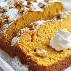 To make Cream Cheese Pumpkin Bread, gather these key items: - 1 cup canned pumpkin puree - 8 oz cream cheese, softened - 1/2 cup vegetable oil - 1 cup brown sugar - 1/2 cup granulated sugar - 3 large eggs - 2 cups all-purpose flour - 1 tsp baking soda - 1/2 tsp baking powder - 1/2 tsp salt - 2 tsp ground cinnamon - 1/2 tsp ground nutmeg - 1/2 tsp ground ginger These ingredients work together to create a moist and flavorful bread. The pumpkin puree adds a rich taste and a lovely color. The cream cheese gives it a creamy texture that melts in your mouth. Want to make your bread even tastier? Consider adding these: - 1/4 cup chopped walnuts or pecans Adding nuts creates a nice crunch and enhances the flavor. You could also add chocolate chips or dried fruit if you like. Before you start, make sure you have the right tools: - An electric mixer - A large mixing bowl - A whisk - A 9x5 inch loaf pan - A spatula - A wire rack for cooling Having the right equipment helps you bake this bread perfectly. Each item plays a role in mixing and shaping the batter. To start, gather all your ingredients. This makes the process smooth. Preheat your oven to 350°F (175°C). Grease a 9x5 inch loaf pan. Next, beat the softened cream cheese in a large bowl. Use an electric mixer for a nice, smooth texture. Add the canned pumpkin puree, vegetable oil, brown sugar, and granulated sugar to the bowl. Mix these until everything blends well. Now, add the eggs one at a time. Mix after each egg to ensure it combines fully. In a separate bowl, whisk together the flour, baking soda, baking powder, salt, and spices. Make sure to mix the cinnamon, nutmeg, and ginger well. Gradually add the dry ingredients to the wet mixture. Stir until just combined. Avoid overmixing to keep the bread light. If you want, fold in chopped walnuts or pecans for added crunch. Pour the batter into the greased loaf pan. Use a spatula to smooth the top. Place the pan in the preheated oven. Bake for about 60 to 70 minutes. Check doneness by inserting a toothpick into the center. If it comes out clean, your bread is ready! A toothpick is your best friend here. Insert it into the center of the bread. If it comes out clean or with a few crumbs, it's done. If it has wet batter on it, bake for a few more minutes. Remember to keep an eye on the bread as it bakes. Each oven is different. Once done, let the bread cool in the pan for about 10 minutes. After that, transfer it to a wire rack to cool completely. Enjoy the delicious smell filling your kitchen! To make the best cream cheese pumpkin bread, follow these tips: - Use room temperature cream cheese. It blends better and makes the batter smooth. - Measure your flour correctly. Spoon it into the measuring cup, then level it off. - Mix the wet and dry ingredients gently. Overmixing can make the bread tough. - Preheat your oven well. This helps the bread bake evenly and rise properly. Here are some common mistakes to watch for: - Don’t skip the eggs. They add moisture and help the bread rise. - Avoid using cold ingredients. Cold cream cheese or eggs can lead to lumps. - Don’t rush the cooling. Allow the bread to cool in the pan for 10 minutes. This helps it set properly. Want to boost your bread’s flavor? Try these enhancements: - Add more spices, like cloves or allspice, for a warm taste. - Use different nuts, such as pecans or almonds, for texture and crunch. - Include chocolate chips for a sweet touch. They pair well with pumpkin and cream cheese. - Drizzle a simple glaze on top. Mix powdered sugar with milk for a sweet finish. {{image_2}} To make gluten-free cream cheese pumpkin bread, swap the all-purpose flour. Use a good gluten-free flour blend instead. Look for a brand that includes xanthan gum. This gum helps mimic the texture of regular flour. Mix it in the same way you would with regular flour. This bread will still be soft and moist. You can change the flavor by adding spices or nuts. Try adding a teaspoon of allspice for extra warmth. You can also mix in some chopped pecans or walnuts. These nuts give a nice crunch and taste. If you want a little heat, add a pinch of cayenne pepper. It can really bring out the pumpkin flavor. To make a healthier version, replace half the oil with applesauce. This keeps the bread moist while cutting down on fat. You can also use whole wheat flour instead of all-purpose flour. This adds fiber and nutrients. Use less sugar by cutting the brown sugar by a third. Adding some raisins can also give a sweet touch without extra sugar. To keep your cream cheese pumpkin bread fresh, wrap it tightly in plastic wrap. Place it in an airtight container or a resealable bag. This keeps out air and moisture, helping the bread stay soft. Store it at room temperature for up to three days. For longer storage, the fridge can work. However, this may dry out the bread faster. Freezing is a great way to save your bread. First, let it cool completely. Then, slice the bread for easy serving later. Wrap each slice in plastic wrap or foil. Place the wrapped slices in a freezer-safe bag. You can freeze them for up to three months. When you're ready to eat, just thaw the slices at room temperature. To enjoy your cream cheese pumpkin bread warm, use the oven or a toaster. Preheat your oven to 350°F (175°C). Place the bread on a baking sheet and heat for about 10 minutes. For toaster slices, pop them in until they are warm. This will bring back that fresh-baked taste and aroma. Yes, you can use fresh pumpkin. Start by roasting a pumpkin until soft. Then, scoop out the flesh and blend it until smooth. This gives a fresh taste, but be sure to measure the same amount as canned. Fresh pumpkin may need longer to cook, so keep an eye on your bread. To keep your bread moist, use enough fat. The recipe includes oil and cream cheese, which help. Mixing well without overdoing it is key. Also, make sure you don’t bake it too long. Check for doneness with a toothpick. If it comes out clean, your bread is ready. Yes, you can replace cream cheese with Greek yogurt. It adds moisture and a slight tang. You can also try mascarpone cheese for a richer taste. Just remember that these swaps may change the flavor and texture a bit. Always choose a substitute that matches your taste. You learned how to make delicious cream cheese pumpkin bread. We covered essential and optional ingredients, baking tools, and step-by-step instructions. You also discovered tips for perfecting your bread, different variations, and how to store leftovers. This recipe allows you to create a tasty treat for any occasion. Now, enjoy your baking journey and share your tasty results!