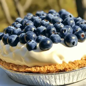 To make this pie, you will need a few key ingredients. Here is what you need: - 2 cups fresh blueberries - 1 cup heavy cream - 3/4 cup cream cheese, softened - 1/2 cup powdered sugar - 1 tablespoon lemon juice - 1 teaspoon vanilla extract - 1 pre-made graham cracker pie crust - Zest of 1 lemon These ingredients work together to create a creamy, dreamy pie that will wow your friends and family. You might want to add some extra flavors to your pie. Here are some optional ingredients: - A pinch of salt can enhance the sweetness. - Use a splash of almond extract for a nutty taste. - Consider adding a tablespoon of honey for added sweetness. - Swap out blueberries for other berries like raspberries or strawberries. Feel free to mix and match these ingredients to suit your taste. Choosing the right blueberries is key to this pie's success. Here are some tips to help you pick the best ones: - Look for berries that are firm and plump. - Choose berries with a deep blue color and a silvery bloom. - Avoid berries that are soft, mushy, or have blemishes. - If possible, buy organic blueberries for better flavor and safety. Fresh blueberries make a big difference in this pie. Use these tips to select the best berries and enjoy your delicious creation. For the full recipe, check out the complete guide! 1. Start by mixing the cream cheese and powdered sugar in a large bowl. Use a hand mixer for a smooth blend. 2. Next, add the lemon juice, vanilla extract, and lemon zest. Mix well until everything is combined. 3. In another bowl, whip the heavy cream until it forms stiff peaks. This step is key for a fluffy pie. 4. Gently fold the whipped cream into the cream cheese mixture. Be careful not to deflate the whipped cream. 5. Rinse the blueberries and fold half of them into the creamy mix. Save the rest for later. 6. Pour the filling into the graham cracker pie crust. Smooth the top using a spatula for an even finish. 7. Decorate the top with the reserved blueberries. You can scatter them or arrange them nicely. 8. Cover the pie with plastic wrap. Refrigerate it for at least four hours to set. 9. Slice the pie and serve it chilled for the best taste. - Step 1: A bowl with cream cheese and powdered sugar, ready to mix. - Step 2: A smooth, creamy mixture after adding lemon juice and zest. - Step 3: A bowl of whipped cream with stiff peaks. - Step 4: The two mixtures combined in a large bowl. - Step 5: Blueberries folded into the creamy filling. - Step 6: The pie filling poured into the crust, ready for topping. - Step 7: The pie topped with blueberries, looking fresh and inviting. - Step 8: The pie covered and set in the fridge. - Step 9: A slice of pie served on a plate, showing off the creamy filling and blueberries. - Do not overmix the cream cheese and sugar. This can make your filling too dense. - Ensure the heavy cream is cold before whipping. Cold cream whips better. - Be gentle when folding in the whipped cream. This keeps the filling light. - Avoid using too many blueberries in the filling. It can make the pie soggy. - Do not skip refrigerating the pie. This step is crucial for a perfect set. To make a creamy filling, start with softened cream cheese. This helps it blend better. Use a hand mixer to beat the cream cheese and powdered sugar until smooth. This step is key. Next, add lemon juice, vanilla extract, and lemon zest. Mix until everything is well combined. The lemon adds brightness to the filling. For perfect whipped cream, chill your mixing bowl and beaters first. This helps the cream whip up faster. Use heavy cream and beat it until stiff peaks form. Be careful not to over-whip, or it can turn grainy. Gently fold the whipped cream into the cream cheese mixture. This keeps the filling light and airy. To present your pie beautifully, scatter the reserved blueberries on top. You can create a pattern or just spread them evenly. Use a spatula to smooth the filling before adding the berries. A clean edge makes the pie look neat. Finally, add a sprinkle of lemon zest on top for extra color and flair. This small touch makes a big difference. For the full recipe, check out the detailed instructions above. {{image_2}} You can switch up your pie crust for more fun. A graham cracker crust is easy and sweet. You could also use a traditional pie crust for a flakier bite. If you want something different, try a cookie crust made from Oreos. It adds a nice chocolate flavor. Don’t forget, you can even make a nut-based crust for a gluten-free option. You can change the flavor of this pie with other fruits. Instead of blueberries, try raspberries or strawberries for a different taste. You can mix fruits too! Adding a pinch of cinnamon or nutmeg gives a warm kick. For a tropical twist, include some mango or pineapple chunks. These changes keep things exciting and fresh. You can make this pie vegan or dairy-free easily. Use coconut cream instead of heavy cream. Soft tofu blended with a bit of lemon juice can replace cream cheese. For sweetness, use maple syrup or agave instead of powdered sugar. You can also find vegan graham cracker crusts at many stores. These swaps make the pie just as creamy and delicious. Store your creamy blueberry pie in the fridge. Place it in an airtight container. If you don’t have one, cover the pie with plastic wrap. This helps keep it fresh and safe. To keep your pie fresh, eat it within three to four days. The longer it sits, the more it loses its creamy texture. Always use a clean slice to cut the pie. This helps avoid bacteria from your hands or utensils. You can freeze your creamy blueberry pie for later. Wrap it tightly in plastic wrap, then in aluminum foil. This prevents freezer burn. It can stay frozen for up to two months. To thaw, place it in the fridge overnight before serving. Enjoy it chilled for the best flavor! For the full recipe, check out the earlier sections. Yes, you can use frozen blueberries. They work well in this creamy blueberry pie. However, thaw them first. Drain any extra liquid to prevent a soggy pie. Frozen blueberries may not be as firm as fresh ones. They can still taste great. This creamy blueberry pie can last about 3 to 4 days in the fridge. Keep it covered with plastic wrap. This helps keep the pie fresh and tasty. After a few days, the texture may change. It’s best to enjoy it sooner rather than later. Absolutely! Making this pie ahead of time is a smart choice. You can prepare it a day or two before serving. Just remember to refrigerate it for at least 4 hours. This will let the filling set properly. It’s a great option for parties or gatherings. Creamy blueberry pie pairs well with whipped cream or vanilla ice cream. You can also add a scoop of yogurt for a tangy twist. Fresh mint leaves add a nice touch. Feel free to get creative with toppings. Enjoy the pie however you like! You can create a delicious creamy blueberry pie using fresh ingredients. We covered key ingredients and options for customization. The step-by-step guide helps you avoid mistakes, so your pie turns out perfectly. Remember the tips for a rich filling and stunning presentation. Explore variations with different crusts and flavors to brighten your pie. Store it properly to keep it fresh, or freeze it for later. This simple treat can impress anyone. Get ready to enjoy a slice of your hard work!