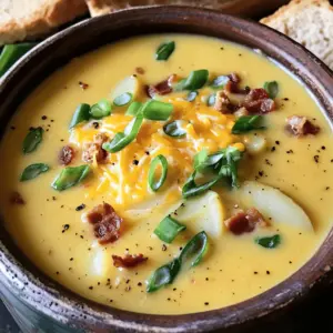 To make creamy crockpot crack potato soup, you need the following ingredients: - 6 medium russet potatoes, peeled and diced - 1 large onion, finely chopped - 3 cloves garlic, minced - 4 cups chicken broth or vegetable broth - 1 cup cream cheese, softened - 1 cup sharp cheddar cheese, shredded - 1/2 cup sour cream - 1 teaspoon garlic powder - 1 teaspoon onion powder - 1/2 teaspoon smoked paprika - Salt and pepper to taste - Optional toppings: 4 strips of crispy cooked turkey bacon, crumbled - Garnish: 4 green onions, sliced Each ingredient plays a key role in the flavor and texture of the soup. The russet potatoes add body and creaminess. The onion and garlic bring depth and warmth. Cream cheese and cheddar cheese make it rich and smooth. You can easily swap ingredients for your taste. For a vegetarian option, use vegetable broth. If you want a lighter soup, skip the turkey bacon. Whatever you choose, these ingredients will help you create a cozy, nourishing bowl of soup. Enjoy exploring different flavors! - Lightly spray or line with a slow cooker liner. - Add diced potatoes, chopped onion, and minced garlic. Start with a clean crockpot. A slow cooker liner makes cleanup easy. Next, chop your ingredients. Peel and dice six medium russet potatoes. Add them to the pot. Then, finely chop one large onion and mince three cloves of garlic. Toss these in with the potatoes. This mix forms the base of your soup. - Pour in chicken or vegetable broth. - Season with spices and stir to combine. - Cover and cook on low for 6-8 hours or high for 4-5 hours. Now, pour in four cups of chicken broth or use vegetable broth for a vegetarian twist. This adds great flavor to the soup. Next, season it! Use one teaspoon of garlic powder, one teaspoon of onion powder, and half a teaspoon of smoked paprika. Don’t forget salt and pepper to taste. Stir everything together until it’s mixed well. Cover your crockpot and set it to cook on low for 6-8 hours or high for 4-5 hours. The goal is to make the potatoes tender and flavorful. - Mash some potatoes for creaminess. - Stir in cream cheese and cheddar cheese. - Add sour cream and adjust seasoning. - Heat for an additional 10-15 minutes before serving. Once the cooking time is up, it’s time to finish the soup. Use a potato masher or a fork to mash some potatoes right in the pot. This gives the soup a creamy texture while keeping some chunks. Next, stir in one cup of softened cream cheese and one cup of shredded sharp cheddar cheese. Mix until everything is melted and smooth. Then, add half a cup of sour cream and mix it in. Taste your soup and adjust the seasoning if needed. If it's too thick, add a bit more broth or water. Let it heat for another 10-15 minutes on low before serving. Enjoy the warmth! Using fresh ingredients will boost the flavor of your soup. Fresh potatoes, onions, and garlic make a real difference. I always choose firm, unblemished potatoes for the best taste. If your soup turns out too thick, just add more broth or water. Stir a bit at a time until you reach the right consistency. Garnish your soup with sliced green onions for a pop of color. Crumbled turkey bacon adds a nice crunch and flavor. For sides, crusty bread is perfect for dipping. A simple salad can also balance the meal. A good slow cooker makes a big difference. I recommend one with a programmable timer for easy cooking. Essential tools include a potato masher for that creamy texture. A good knife and cutting board help with prep. {{image_2}} For a vegetarian twist, use vegetable broth instead of chicken broth. This change keeps the flavors rich while making the soup meat-free. You can also add more veggies, like carrots or celery, to boost nutrition and texture. They will cook well with the potatoes and add a nice crunch. Cheese makes this soup creamy and delicious. You can switch up the cheese for different tastes. Try using mozzarella for a stretchy texture or Gruyère for a nutty flavor. Even pepper jack can add a spicy kick. Just remember to keep your favorite cheese on hand for a personalized touch! Want to enhance the flavor? Add extra vegetables like corn, broccoli, or spinach. They will cook well in the slow cooker. You can also sprinkle in herbs like thyme or rosemary for a fresh taste. For a little heat, consider adding red pepper flakes or jalapeños. These additions make the soup even more exciting and tasty! To store your creamy crockpot crack potato soup, let it cool first. Use airtight containers for the fridge or freezer. In the fridge, it lasts up to three days. For longer storage, freeze it for up to three months. When freezing, leave some space in the container so it can expand. Reheat your soup gently to keep it creamy. The best way is on the stove. Pour the soup into a pot and heat on low. Stir often to prevent sticking. You can also use the microwave. Place the soup in a microwave-safe bowl and cover it. Heat in short bursts, stirring in between. This method keeps the flavors intact. After cooking, the soup is safe for three days in the fridge. If you freeze it, it stays good for three months. Always check for any off smells or changes in texture before eating. If it looks or smells strange, it's best to throw it out. Yes, you can use other types of potatoes. While russet potatoes create a creamy texture, Yukon Golds or red potatoes work well too. They hold their shape better, adding nice chunks to the soup. Avoid using waxy potatoes like fingerlings. They may not give you the creamy finish you want. Experiment with what you have for different tastes! Yes, you can make this soup dairy-free. Instead of cream cheese, use a dairy-free cream cheese. For the sour cream, try a plant-based option like cashew cream or coconut yogurt. Use dairy-free cheese for the sharp cheddar. Make sure to check the labels, as some brands have better flavor than others. This way, everyone can enjoy a hearty bowl! You can store this soup in the fridge for up to five days. Make sure to cool it down first. Place it in an airtight container to keep it fresh. If you want to store it longer, freeze it for up to three months. Just thaw it in the fridge overnight before reheating. Enjoy your soup even later! This blog post shared a simple recipe for a creamy potato soup. You learned about the key ingredients and the step-by-step instructions for making it in a slow cooker. I discussed tips, variations, and storage advice to help you enjoy this dish. Remember, using fresh ingredients and adjusting flavors makes a big difference. Don't hesitate to try new cheeses or add veggies. With this guide, you can create a comforting meal that warms both your body and heart. Enjoy your cooking adventure!