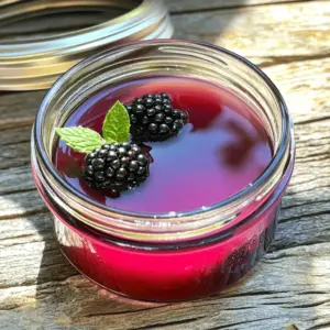 - 1 cup fresh blackberries - 1 cup granulated sugar - 1 cup water - 1 teaspoon lemon juice To make a tasty blackberry simple syrup, you need a few key items. Fresh blackberries give the syrup a bright flavor. Granulated sugar adds sweetness, while water helps dissolve it all. The lemon juice adds a bit of zing that brightens the taste. - Fresh mint sprig for infusion - Additional flavor enhancers (vanilla, other berries) You can make the syrup even better with optional items. A fresh mint sprig can add a refreshing twist. You might also try adding a splash of vanilla or mixing in other berries for new flavors. Experimenting is part of the fun! To find the full recipe, check out the Blackberry Bliss Simple Syrup. First, wash the blackberries gently under cool water. Make sure to remove any dirt or stems. You want them clean and ready to burst with flavor. Next, measure out your sugar and water. You will need one cup of each. This balance helps create a sweet and tasty syrup. In a medium saucepan, combine the fresh blackberries, sugar, and water. Stir them together well. Now, heat the mixture over medium heat. Keep stirring until the sugar dissolves completely. This should take about a few minutes. Once the sugar is gone, turn up the heat a bit. Let it come to a gentle simmer. Simmer it for 10 to 15 minutes. As it cooks, press the blackberries with a spoon. This action helps release their juicy goodness. After simmering, remove the pot from heat and let the syrup cool for about 5 to 10 minutes. If you want, add a fresh mint sprig while it cools. This adds a nice touch of freshness. After cooling, strain the syrup through a fine mesh sieve or cheesecloth into a clean jar. Discard the solids. Finally, stir in one teaspoon of lemon juice. This boosts the flavor and balances the sweetness. Allow the syrup to cool completely before sealing it. You can use this syrup in drinks or on desserts. Check out the Full Recipe for more details! To get the right thickness for your blackberry simple syrup, you can adjust cooking time. If you want it thicker, simmer a bit longer. Aim for 15-20 minutes. Keep stirring to avoid burning. If it’s too thick, add a little water to thin it out. This helps balance the sweetness. Fresh blackberries give the best taste, but frozen ones work too. They are often picked at peak ripeness and can be just as tasty. If you use fresh blackberries, rinse them gently before cooking. For added flavor, try infusion techniques. Adding a sprig of fresh mint during cooling boosts the taste. You can also try other herbs like basil for a unique twist. Check out the Full Recipe for all the details you need! {{image_2}} You can mix blackberry with raspberry for a fun twist. This blend brings a nice balance of tart and sweet. Start with equal parts of each berry. You can use the same method as in the Full Recipe. Try other berries too! Blueberries and strawberries work well as alternatives. Each berry gives a different flavor. Experiment to find your favorite mix! Herbs can add a unique touch to your syrup. Basil or rosemary are great choices for infusion. Just add a sprig while the syrup cools. This will give it a fresh taste. If you like spice, consider using cinnamon or cloves. Just add one or two sticks to the mix while simmering. These spices will create warm, cozy flavors. You can easily change the taste to fit your mood! To keep your blackberry simple syrup fresh, use a clean glass jar or bottle. A mason jar works great. Make sure it has a tight lid. This helps keep air out and flavors in. Always store your syrup in the fridge. The cold temperature slows down spoilage. Your blackberry simple syrup lasts about two weeks in the fridge. After that, it may lose flavor and freshness. Watch for signs of spoilage. If you see mold or the syrup smells off, it’s best to toss it. When stored correctly, you can enjoy it in drinks or desserts for weeks. Don't forget to check the Full Recipe for more details on making it! You can use blackberry simple syrup in many fun ways. It adds a burst of flavor to cocktails, lemonades, and even desserts. Try it in a refreshing summer drink or drizzle it over pancakes. The syrup brings a sweet, fruity taste that enhances any dish. Yes, you can make this syrup ahead of time. To keep it fresh, store it in a clean glass jar or bottle. Make sure to seal it tight. Keep it in the fridge, and it will last for about two weeks. Just remember to stir it well before you use it. Canning blackberry syrup needs some care. You can preserve it, but it requires proper canning methods. Use sterilized jars and follow safe canning practices. Ensure the syrup is hot when you fill the jars. This helps create a seal that keeps the syrup good for longer. Blackberry simple syrup is easy to make with just a few ingredients. You need fresh blackberries, sugar, water, and lemon juice. Cooking these together gives you a sweet treat great for drinks and desserts. You can add mint or try other flavors to boost taste. Remember to store it well to keep it fresh. This syrup can last a while when stored right. Enjoy your homemade syrup in cocktails, lemonades, or even on pancakes. Making this syrup is fun, and it adds a burst of flavor to many dishes.