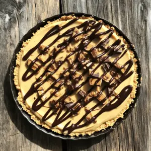 To make No Bake Butterfinger Pie, gather these simple ingredients: - 1 cup crushed graham crackers - 1/4 cup melted butter - 1 cup creamy peanut butter - 1 cup powdered sugar - 8 oz cream cheese, softened - 1 cup whipped topping (Cool Whip or homemade) - 1 cup Butterfinger candies, chopped (plus extra for topping) - 1/2 cup chocolate sauce (for drizzling) You can swap some ingredients if needed. Here are some ideas: - Use digestive biscuits instead of graham crackers for a different base. - Coconut oil can replace melted butter for a dairy-free option. - Almond butter or cashew butter works well if you want a nut change. - For a lower sugar version, try using a sugar substitute for the powdered sugar. - Use yogurt instead of cream cheese for a lighter twist. You will need a few basic tools to make this pie: - A medium mixing bowl for the crust - A large mixing bowl for the filling - An electric mixer or whisk to blend ingredients - A pie dish to hold your pie - A spatula for easy mixing and spreading - A refrigerator to chill the pie until set To start, gather your ingredients. You need crushed graham crackers, melted butter, creamy peanut butter, powdered sugar, softened cream cheese, whipped topping, and Butterfinger candies. In a medium bowl, mix the crushed graham crackers with melted butter. Make sure all the crumbs get coated with butter. Once mixed, press this into the bottom of your pie dish. This forms the crust. Set it aside for now. Next, take a large mixing bowl and beat the softened cream cheese until it's smooth. This step is important for a creamy filling. Add the creamy peanut butter and powdered sugar to the cream cheese. Beat this until everything is well combined and smooth. You want a thick and creamy texture that is easy to spread. When you mix the peanut butter and cream cheese, use a hand mixer or a whisk. A hand mixer makes it easier to combine the ingredients quickly. After mixing, fold in the whipped topping gently. Use a spatula for this. You want to keep the mixture light and airy. This helps your pie stay fluffy. Don’t forget the Butterfinger candies! Stir in the chopped candies, but save a few for the top later. The candies add a nice crunch and flavor. Make sure they are evenly mixed in so every bite is tasty. Now it's time to assemble your pie. Take the peanut butter mixture and spread it evenly over your prepared crust. Use a spatula to smooth the top. Once spread, cover the pie with plastic wrap. Place it in the fridge for at least 4 hours. For the best results, let it chill overnight. This gives the pie time to set. When you're ready to serve, drizzle chocolate sauce over the top. This adds sweetness and a lovely look. Sprinkle the reserved Butterfinger pieces on top for extra crunch. For a perfect serving, slice the pie and add a dollop of whipped topping on each plate. Enjoy your delicious No Bake Butterfinger Pie! When making No Bake Butterfinger Pie, avoid these common errors: - Not mixing well: Make sure to blend the cream cheese and peanut butter fully. - Skipping the chill time: Refrigerate for at least four hours for a firm pie. - Overmixing whipped topping: Fold gently to keep the light texture. - Using stale graham crackers: Fresh crumbs make the crust tastier and more crunchy. To create a great crust: - Use fresh graham cracker crumbs. They should be fine for best results. - Mix the crumbs with melted butter until all are coated. - Press the mixture firmly into the pie dish. This helps it hold together. - Chill the crust for a few minutes before adding the filling. This sets it better. For a lovely presentation, try these ideas: - Serve slices on individual plates for a nice look. - Top each slice with a dollop of whipped topping. - Drizzle chocolate sauce over the pie and sprinkle more Butterfinger bits on top. - Add some fresh berries on the side for color and a fruity touch. {{image_2}} You can make some swaps to make No Bake Butterfinger Pie a bit healthier. Try using: - Whole wheat graham crackers for added fiber. - Natural peanut butter with no added sugars. - Low-fat cream cheese to cut some calories. - Greek yogurt instead of whipped topping for added protein. These changes keep the pie tasty while making it a bit better for you. You can switch up the flavors to keep things fun! Here are some ideas: - Use crushed Oreos instead of graham crackers for a chocolate twist. - Swap out Butterfinger for Snickers or Reese's for different candy flavors. - Add a splash of vanilla extract to the peanut butter cream for extra depth. - Mix in a little sea salt for a sweet and salty combo. Experiment and find your favorite flavor! Presentation makes a big difference. Here are ways to serve your pie: - Serve slices on colorful plates with a dollop of whipped topping. - Drizzle extra chocolate sauce on top for a fancy look. - Add fresh fruit like strawberries or bananas for a fresh touch. - Garnish with mint leaves for a pop of color. These simple ideas can make your dessert stand out! To keep your No Bake Butterfinger Pie fresh, cover it tightly with plastic wrap. You can also use a pie dish cover if you have one. Store it in the fridge. This method keeps the pie moist and tasty. Enjoy your leftovers within 3 to 4 days for the best flavor and texture. You can freeze this pie for longer storage. First, let the pie set in the fridge. Then, slice it into pieces. Wrap each slice tightly in plastic wrap, then place them in a freezer-safe bag. Label the bag with the date. You can freeze it for up to 2 months. To enjoy, thaw the slices in the fridge overnight before serving. The pie stays good in the fridge for about 3 to 4 days. If you freeze it, aim to eat it within 2 months for the best taste. Always check for any signs of freezer burn or changes in smell before eating. For a fun twist, add extra toppings before serving for a fresh look! Yes, you can make this pie ahead of time. It tastes great after sitting in the fridge. I suggest making it one day before serving. This gives it time to chill and set properly. The flavors will blend well, too. Just cover it with plastic wrap to keep it fresh. To help the pie set, chill it for at least four hours. I recommend leaving it overnight for the best results. Make sure your cream cheese is softened for easy mixing. This helps create a smooth filling. The crust should be pressed firmly to hold everything together. Yes, you can make a vegan version of this pie. Use vegan cream cheese instead of regular cream cheese. Replace Cool Whip with a coconut whipped topping. For the crust, choose vegan graham crackers. You can also use maple syrup instead of powdered sugar for sweetness. If you don't have Cool Whip, you can make your own whipped topping. Simply whip heavy cream until it forms soft peaks. You can sweeten it with sugar or vanilla. Alternatively, use a store-bought whipped topping if you prefer. Just make sure it has a similar texture for best results. You learned about making No Bake Butterfinger Pie and its key ingredients. We discussed steps for great texture and assembly. You learned tips to avoid mistakes and create a perfect crust. We also covered fun variations and smart storage ideas. With this knowledge, you can make the pie your own. Enjoy sharing this tasty treat with others and have fun experimenting!