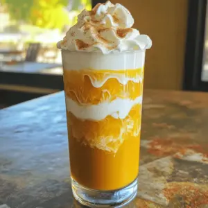 To make this Pumpkin Spice Cold Brew, you will need: - 1 cup coarsely ground coffee - 4 cups cold water - 1 cup pumpkin puree - 1 tablespoon pumpkin spice mix - 4 tablespoons maple syrup - 1 teaspoon vanilla extract - Milk or dairy-free alternative - Whipped cream (optional) - Ground cinnamon (optional) These ingredients come together for a rich, creamy drink. You can swap some ingredients if needed: - Use your favorite coffee blend. - Try a different sweetener like honey or agave. - Replace pumpkin puree with butternut squash puree. - If you prefer, use almond, oat, or coconut milk. These swaps can still give you a great drink! Using quality ingredients enhances flavors. Freshly ground coffee makes a huge difference. Look for organic pumpkin puree for a rich taste. Pure maple syrup adds depth to sweetness. When you choose quality, your drink will shine! To start, take a large jar or pitcher. Add 1 cup of coarsely ground coffee and 4 cups of cold water. Stir gently to mix. Cover it and place it in the fridge. Let it steep for 12 to 24 hours. This step is key for rich flavor. After steeping, it's time to strain the coffee. Use a coffee filter or fine-mesh sieve. Pour the mixture through the filter to catch the grounds. This leaves you with smooth cold brew concentrate. Set it aside for later use. Next, grab a small saucepan. Add 1 cup of pumpkin puree, 1 tablespoon of pumpkin spice mix, and 4 tablespoons of maple syrup. Add 1 teaspoon of vanilla extract too. Heat this on medium until warm. Stir well until it blends nicely. Remove from heat and let it cool slightly. Now, take a glass or cup. Mix 1 part of your pumpkin mixture with 3 parts cold brew concentrate. You can adjust this mix to fit your taste. If you want more pumpkin flavor, add more pumpkin mix. Finally, pour in your choice of milk or a dairy-free alternative. This will give your drink a creamy texture. Stir gently to blend everything. Fill a glass with ice, then pour the pumpkin spice cold brew over the ice. If you like, top it with whipped cream and a sprinkle of ground cinnamon for a fancy touch. Enjoy your drink! To get the best flavor from your pumpkin spice cold brew, start with good coffee. Use coarsely ground coffee for smooth brewing. Cold brewing takes time but brings out rich flavors. Let your coffee steep in the fridge for 12 to 24 hours. The longer it steeps, the bolder the taste. When combining the pumpkin mixture, heat it gently. This helps blend the spices and pumpkin well. Stir until it’s warm, but don't boil it. Mixing the pumpkin mixture with cold brew creates a tasty balance. Sweetness is key to making this drink perfect for you. Start with 4 tablespoons of maple syrup, then taste it. If you want it sweeter, add more syrup a little at a time. You can also try honey or agave if you prefer. Remember, you can always add, but you can’t take away. If you like less sweetness, cut back on the syrup. This way, you can find the right balance for your taste buds. One great tip is to make your pumpkin spice cold brew ahead of time. Brew a large batch and store it in the fridge for up to a week. Make the pumpkin mixture and keep it in a separate jar. When you’re ready for a drink, just mix them together. This saves time on busy mornings. You can also pre-make single servings in jars for easy grab-and-go drinks. Enjoying this fall treat can fit easily into your day! {{image_2}} You can easily make this drink dairy-free and vegan. Just use a dairy-free milk. Almond, oat, or coconut milk work well. They add creaminess without dairy. For whipped cream, choose a plant-based option. This keeps the drink rich while being vegan-friendly. Want a colder drink? Make iced pumpkin spice cold brew. Brew your cold brew as usual. Then, pour it over ice. This keeps your drink cool and refreshing. You can adjust the pumpkin mix ratio to keep the flavor strong. Each sip will make you smile. Add your favorite flavors to the drink. Try a splash of caramel for sweetness. You can also include a dash of chocolate syrup for a twist. Want more spice? Add extra cinnamon or nutmeg. Each option gives your drink a new twist and keeps it fun. Store leftover cold brew in an airtight jar. Keep it in the fridge. This helps prevent any unwanted odors. Use it within a week for the best taste. If you notice any off flavors, it’s best to toss it. Pumpkin puree lasts about a week once opened. Keep it sealed in the fridge. Pumpkin spice mix stays good for 6 months if stored in a cool, dry place. Maple syrup lasts for a long time, but check for any changes in color or smell. You can enjoy cold brew cold or warm it. For a warm drink, heat the cold brew gently on the stove. Do not boil; just warm it up. Serve it with milk or cream for a cozy taste. Top it with whipped cream and a sprinkle of cinnamon for extra flair. Pumpkin Spice Cold Brew is a smooth coffee drink. It mixes cold brew coffee with pumpkin puree and spices. You get a taste of fall in every sip. The drink is sweet, creamy, and full of flavor. Many enjoy it over ice, making it perfect for warm days. Yes, you can use regular coffee. Brew it strong and chill it. However, cold brew tastes smoother. Regular coffee can be more bitter, especially if served cold. If you like rich flavors, cold brew is the better choice. You can find Pumpkin Spice Cold Brew at coffee shops. Many chain stores offer it in the fall. Some local cafes may also have their own version. You can also buy it bottled at grocery stores. Check the beverage aisle for ready-made options. To make a larger batch, just double the ingredients. Use 2 cups of coffee and 8 cups of water. Brew it in a big jar or pitcher. The steeping time stays the same, about 12-24 hours. You can enjoy this drink with friends! Some popular brands include Starbucks and Dunkin'. They often release seasonal drinks. Other brands, like Califia Farms, offer bottled versions. Check your local store for different options. Each brand has its own twist on this tasty drink. This blog post covered everything you need for the perfect Pumpkin Spice Cold Brew. We explored quality ingredients and how they impact flavor. I shared step-by-step instructions for brewing and mixing, plus tips to enhance taste and make ahead. Don’t forget about dairy-free options and fun variations. With the right storage info, you can enjoy your drink longer. Whether you want a cozy treat or an iced delight, pumpkin spice can fit your needs. Enjoy making your cold brew, and have fun customizing it!