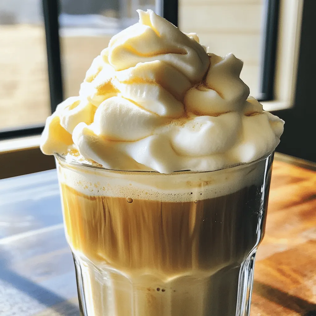 - 1 cup heavy cream - 1/4 cup sweetened condensed milk - 1 teaspoon vanilla extract Sweet cream cold foam starts with three main ingredients. First, you need heavy cream. This gives the foam its rich and creamy texture. Next, use sweetened condensed milk. It adds a nice sweetness that balances the cream. Lastly, add vanilla extract. This gives the foam a lovely flavor. - 1/4 cup milk (whole or any preferred milk) - Pinch of salt You can also add a splash of milk. Whole milk works well, but you can choose any milk you like, such as almond or oat. A pinch of salt is optional too. It enhances all the sweet flavors in your foam. - Mixing bowl - Hand mixer or stand mixer - Serving container To make sweet cream cold foam, you need a few kitchen tools. A mixing bowl is essential to combine your ingredients. A hand mixer or stand mixer helps whip the cream until it’s fluffy. Finally, have a serving container ready to hold your delicious foam. - Step 1: In a mixing bowl, combine 1 cup of heavy cream, 1/4 cup of sweetened condensed milk, 1 teaspoon of vanilla extract, and a pinch of salt. This mix will be the base of your cold foam. - Step 2: Use a hand mixer or stand mixer to whip the mixture on medium speed. Whip until soft peaks form, which takes about 2-3 minutes. Soft peaks mean the cream holds its shape but is still smooth. - Step 3: Gently stir in 1/4 cup of milk. This step helps you get the foam to your desired texture. You can use any milk you like! - Step 4: Continue mixing briefly for another 10-20 seconds. This helps blend the milk into the mixture. Be careful not to overwhip, or the foam may become too stiff. - You can serve sweet cream cold foam over iced coffee or cold brew. It adds a tasty, creamy layer that makes drinks special. - It also works great as a topping for desserts like brownies or ice cream. The foam adds a rich flavor and lovely look! To get the best foam, whip the mix for about 2 to 3 minutes. You want to see soft peaks form. Soft peaks mean the foam holds shape but still flows. When you lift the whisk, the foam should gently fold back. Be careful not to overwhip the foam. If you whip too long, it becomes grainy. You want a smooth, creamy texture. To keep the right foam consistency, add milk gently. This helps balance the thickness without losing the foam's lightness. Want to jazz it up? Try adding a splash of caramel or hazelnut syrup. You can also adjust the sweetness. If you prefer it sweeter, add more sweetened condensed milk. For a less sweet foam, reduce the milk or condensed milk amount. {{image_2}} You can make sweet cream cold foam even more fun. Seasonal flavors can add a twist. Try pumpkin spice in the fall or peppermint during winter. These flavors warm the heart and lift your spirits. You can also play with unique additions. A little cocoa powder gives a chocolatey richness. Fruit purees, like strawberry or raspberry, add brightness and color. If you want to change the sweetness, consider using honey or maple syrup. Both add a nice flavor and work well in this foam. If you prefer sugar substitutes, make small adjustments. Each sweetener has a different strength, so taste as you go. You'll find the perfect balance for your drink. For those who want dairy-free options, coconut cream is a great choice. It provides a rich, creamy texture without milk. You can also use plant-based milk, like almond or oat milk, for a lighter foam. These alternatives still deliver great flavor and work well in drinks. How long can it be stored in the fridge? Sweet cream cold foam can last up to 3 days in the fridge. To keep it fresh, store it in an airtight container. This helps prevent any odors from other foods. Best practices for keeping it fresh include mixing it again before serving. The foam may settle a bit, so a gentle stir brings it back to life. Avoid storing it in a plastic container, as glass often keeps flavors better. Can sweet cream cold foam be frozen? Yes, you can freeze sweet cream cold foam. However, it may change in texture after thawing. How to thaw and use frozen foam? To thaw, place it in the fridge overnight. Once thawed, give it a good stir or whip it lightly to restore the foaminess. This makes it ready for your drinks again. Creative ways to use remaining cold foam include adding it to smoothies or pancakes. It also makes a great topping for desserts like brownies or cake. Recipes that pair well with leftover foam include iced coffee drinks or even milkshakes. The sweet cream cold foam adds a rich flavor and a fun texture, enhancing your beverages and treats. Sweet cream cold foam is a frothy, creamy topping. It adds a special touch to your favorite drinks. You can use it on iced coffee, cold brew, or even desserts. This foam is light and sweet, thanks to heavy cream and sweetened condensed milk. The vanilla extract gives it a rich flavor. You can whip it up quickly, making drinks feel fancy at home. To make sweet cream cold foam thicker, focus on whipping. Start with heavy cream that is cold. Whip the mixture until soft peaks form. This takes about 2-3 minutes with a hand mixer. If you want even more thickness, reduce the milk you mix in. Adding less milk keeps the foam more stable. You can also whip longer, but be careful not to overwhip. This can turn the foam into butter, which you don’t want! You can use powdered sugar, but the taste will change. Sweetened condensed milk gives a rich, creamy flavor. Powdered sugar is sweeter but lacks that creaminess. If you use powdered sugar, consider adding more milk to balance the taste. The foam will still be sweet, but it may feel less smooth. Experiment and see what you like best! In this blog post, we explored how to make sweet cream cold foam. We covered essential ingredients like heavy cream and sweetened condensed milk, along with optional flavors and milks. I provided step-by-step instructions to help you whip up the perfect foam. We also discussed tips to avoid common mistakes and enhance flavors. You can customize your cold foam easily, making it suitable for any drink. Now, you can impress others with your delicious creations! Enjoy your tasty drinks and have fun experimenting with flavors!