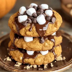 To make Pumpkin S'mores Cookies, you need some simple and delicious ingredients. Here’s the list: - 1 cup pumpkin puree - 1/2 cup brown sugar - 1/4 cup granulated sugar - 1/2 cup unsalted butter, softened - 1 large egg - 1 teaspoon vanilla extract - 2 cups all-purpose flour - 1 teaspoon baking soda - 1 teaspoon ground cinnamon - 1/2 teaspoon ground nutmeg - 1/2 teaspoon salt - 1 cup semi-sweet chocolate chips - 1 cup mini marshmallows - 1/2 cup crushed graham crackers (for topping) Using pumpkin puree gives the cookies a rich flavor and moisture. The sugars create a sweet balance. The butter adds soft texture, while the egg helps bind everything together. The all-purpose flour and baking soda provide structure. Spices like cinnamon and nutmeg add warmth, perfect for fall. Chocolate chips and marshmallows give that classic s'mores taste. Finally, crushed graham crackers on top create a lovely crunch. These ingredients come together to make a fun and tasty treat. Remember, quality ingredients make a big difference! 1. First, preheat your oven to 350°F (175°C) and line a baking sheet with parchment paper. This step helps with easy cleanup. 2. In a large bowl, cream together 1/2 cup of softened butter, 1/2 cup of brown sugar, and 1/4 cup of granulated sugar. Mix until it looks fluffy. 3. Next, add in 1 cup of pumpkin puree, 1 large egg, and 1 teaspoon of vanilla extract. Stir until everything combines smoothly. 1. In a separate bowl, whisk together 2 cups of all-purpose flour, 1 teaspoon of baking soda, 1 teaspoon of ground cinnamon, 1/2 teaspoon of ground nutmeg, and 1/2 teaspoon of salt. 2. Gradually add this dry mixture to the wet mixture. Stir just until it blends. Avoid overmixing to keep your cookies soft. 1. Now, fold in 1 cup of semi-sweet chocolate chips and 1 cup of mini marshmallows. Make sure they are evenly spread throughout the dough. 2. Using a cookie scoop or tablespoon, drop rounded balls of dough onto the prepared baking sheet. Space them about 2 inches apart. 3. Before baking, sprinkle 1/2 cup of crushed graham crackers on top of each cookie. This will add a nice crunch. 4. Bake the cookies for 10-12 minutes. They should have lightly golden edges and a soft center. 5. Let the cookies cool on the baking sheet for about 5 minutes. Then, transfer them to a wire rack to cool completely. Enjoy the sweet smell as they cool! Using pumpkin puree gives these cookies great flavor. Here are some best practices: - Choose the right puree: Use 100% pure pumpkin puree, not pumpkin pie filling. The latter has added sugar and spices, which can change your cookie. - Measure correctly: Always use a dry measuring cup for pumpkin. Scoop the puree into the cup and level it off for accuracy. Pumpkin adds moisture to cookies. Too much moisture can make them soggy. You can adjust it by: - Adding flour: If your dough feels too wet, add a little more flour, one tablespoon at a time. - Testing the dough: Your dough should be soft but not sticky. You can make chewy or crunchy cookies by changing a few things. Here’s how: - For chewy cookies: Use more brown sugar and less granulated sugar. This keeps cookies soft. - For crunchy cookies: Bake a little longer. You want them golden brown on the edges. Cooling time is also key. Let cookies rest on the baking sheet for five minutes. This helps them set up without getting hard. Your cookies deserve a pretty plate! Here are some fun ways to show them off: - Stack them high: Place cookies in a stack on a decorative plate for a fun look. - Drizzle with chocolate: Melt some chocolate and drizzle it over the cookies. It makes them look gourmet. Serve with a bowl of mini marshmallows on the side. This adds to the s'mores fun! {{image_2}} You can make your Pumpkin S'mores Cookies even better with some fun add-ins. Adding nuts like walnuts or pecans can give a nice crunch. Spices like ginger or cloves can add warmth and depth. You can also switch up the chocolate. Try dark chocolate for a rich taste or white chocolate for a sweet twist. These changes make every bite exciting. If you need gluten-free options, use almond flour or gluten-free flour. This keeps your cookies tasty and safe for those with gluten issues. For dairy-free cookies, swap the butter for coconut oil or dairy-free butter. You can also use dairy-free chocolate chips. These swaps let everyone enjoy these delicious cookies. Fall brings many flavors to enjoy. You can add chopped apples or cranberries for a fruity touch. Snickerdoodle spices like cardamom can add a cozy flavor. For Halloween, use fun-shaped sprinkles or candy eyes to decorate your cookies. These festive touches make your cookies a hit at any fall gathering. To keep your cookies fresh, store them in an airtight container. This container helps seal in moisture and flavor. Place a piece of bread in the container to keep cookies soft. The bread adds moisture, making sure your cookies stay chewy. Avoid stacking the cookies on top of each other. This can make them stick together. If you need to stack, use parchment paper between layers. For the best taste, eat them within a week. You can freeze these cookies for later. First, let them cool completely. Then, place them in a single layer on a baking sheet. Freeze them for about an hour. This step helps keep their shape. After freezing, transfer the cookies to a freezer-safe bag. Squeeze out as much air as possible before sealing. They can last for up to three months in the freezer. When you want to enjoy them, simply take out the number you want. Let them thaw at room temperature for about 30 minutes. For a warm treat, pop them in the microwave for a few seconds. Enjoy your fall flavors any time! To make these delightful cookies, follow these simple steps: 1. Preheat your oven to 350°F (175°C). Line a baking sheet with parchment paper. 2. In a large bowl, cream together 1/2 cup softened unsalted butter, 1/2 cup brown sugar, and 1/4 cup granulated sugar until fluffy. 3. Add 1 cup pumpkin puree, 1 large egg, and 1 teaspoon vanilla extract. Mix until well combined. 4. In another bowl, whisk together 2 cups all-purpose flour, 1 teaspoon baking soda, 1 teaspoon ground cinnamon, 1/2 teaspoon ground nutmeg, and 1/2 teaspoon salt. 5. Gradually add the dry mix to the wet ingredients. Stir until just combined. 6. Fold in 1 cup semi-sweet chocolate chips and 1 cup mini marshmallows. 7. Using a cookie scoop, drop rounded balls of dough onto the prepared baking sheet, leaving 2 inches apart. 8. Sprinkle 1/2 cup crushed graham crackers on top of each cookie. 9. Bake for 10-12 minutes until the edges are golden and cookies are set but soft in the center. 10. Cool on the baking sheet for 5 minutes, then transfer to a wire rack to cool completely. Yes, you can use canned pumpkin puree. It saves time and is very convenient. Advantages of canned pumpkin: - Consistent texture and flavor. - No need for peeling or cutting. - It is easy to measure and mix. Fresh pumpkin has a lighter flavor and needs more prep time. If you prefer fresh, roast it first to enhance the taste. If your cookie dough is too wet, you can adjust it easily. Solutions: - Add more flour, a tablespoon at a time. - Mix until you reach the right consistency. - If it’s still too wet, chill the dough in the fridge for 20-30 minutes. This helps firm it up. Yes, these cookies are great for freezing. Tips on freezing baked cookies: - Allow the cookies to cool completely. - Place them in an airtight container or freezer bag. - You can layer parchment paper between cookies to prevent sticking. - When ready to eat, thaw at room temperature or warm in the oven for a few minutes. In this post, we explored making delicious Pumpkin S'mores Cookies from scratch. We discussed key ingredients, step-by-step instructions, and tips for perfect texture. We also shared storage methods and answered common questions. Enjoying these cookies is easy, and experimenting with flavors and presentations can make baking fun. Remember, whether you like them chewy or crunchy, there’s a perfect option for you. Now, go bake some cookies and share them with friends!