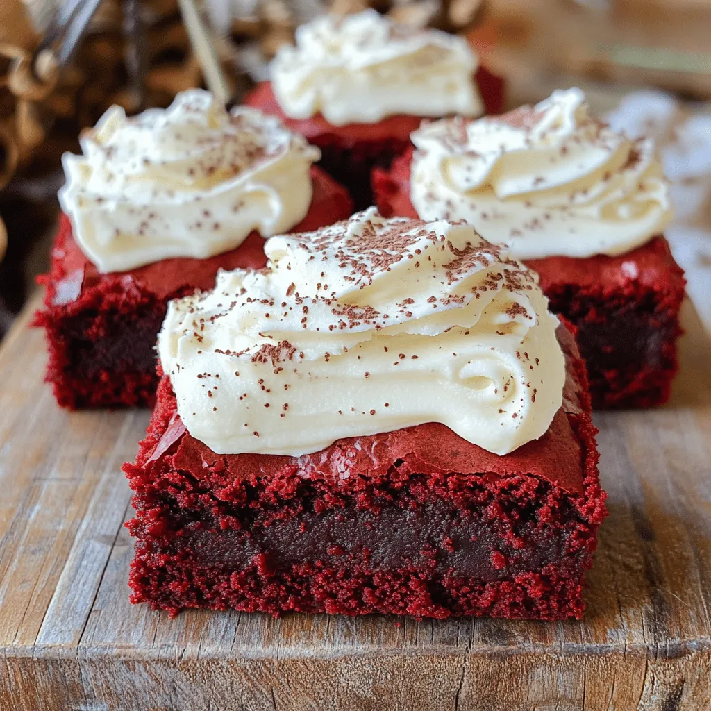 Red Velvet Brownies with Cream Cheese Frosting Delight