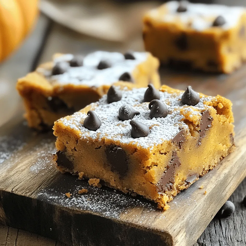 Pumpkin Chocolate Chip Blondies Irresistible Dessert Treat