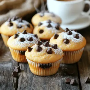 - 2 cups all-purpose flour - 1 cup granulated sugar - 1 tablespoon baking powder - 1/2 teaspoon salt - 1/2 cup unsalted butter, melted - 1 cup milk - 2 large eggs - 1 teaspoon vanilla extract - 1 cup semi-sweet chocolate chips - Optional: 1/2 cup chopped nuts (e.g., walnuts or pecans) Gathering the right ingredients is vital for great muffins. The dry ingredients, like flour and sugar, create the base. Baking powder helps the muffins rise. Salt brings out the sweetness. For the wet ingredients, melted butter adds richness. Milk keeps the muffins moist. Eggs bind everything together, while vanilla adds a lovely flavor. Chocolate chips make these muffins special. You can add nuts for crunch. This mix of flavors creates a tasty treat you will love! - Preheat the oven to 350°F (175°C). - Line the muffin tin with paper liners or grease it lightly. - In a large bowl, whisk together: - 2 cups all-purpose flour - 1 cup granulated sugar - 1 tablespoon baking powder - 1/2 teaspoon salt - In another bowl, mix: - 1/2 cup unsalted butter, melted - 1 cup milk - 2 large eggs - 1 teaspoon vanilla extract - Pour the wet mix into the dry mix. - Stir gently until just combined. - It is fine if there are a few lumps. - Fold in: - 1 cup semi-sweet chocolate chips - Optional: 1/2 cup chopped nuts, like walnuts or pecans. - Scoop the batter into the muffin tins. - Fill each cup about two-thirds full. - Bake for 18-22 minutes. - Check if a toothpick inserted comes out clean. - Allow the muffins to cool in the tin for 5 minutes. - Then, transfer them to a wire rack to cool completely. To make your muffins light and fluffy, avoid overmixing the batter. When you mix, do it just enough to combine the wet and dry ingredients. Lumps are okay, as they help keep the muffins soft. Always check for doneness with a toothpick. Insert it into the center of a muffin. If it comes out clean, your muffins are ready. These muffins taste best when warm. You can dust them with powdered sugar or drizzle melted chocolate on top. This adds a lovely touch and makes them even more special. Here are some tools that will help you make these muffins: - Muffin tin - Mixing bowls - Whisk and spatula Having the right tools makes cooking easier and more fun! {{image_2}} You can swap out chocolate chips for a fun twist. Try using fruit, like blueberries or bananas. These fruits add natural sweetness and moisture. You can also use white chocolate or dark chocolate for a richer flavor. Each choice gives the muffins a unique taste. If you need gluten-free muffins, use almond flour or coconut flour. These flours work well and keep the muffins soft. For dairy-free options, use almond milk or oat milk. You can replace butter with coconut oil. These changes make the recipe friendly for many diets. Want to spice things up? Add cinnamon or nutmeg to the batter. These spices bring warmth and depth to the muffins. You can also mix in nuts or seeds for crunch. Walnuts, pecans, or sunflower seeds are great choices. Each add-in gives the muffins a new texture and taste. To keep your chocolate chip muffins fresh, store them in an airtight container. This method helps lock in moisture. Place a paper towel at the bottom of the container. This will absorb any extra moisture. You can store them at room temperature for up to three days. If you need to keep them longer, consider freezing. Freezing is a great way to save your muffins. First, let the muffins cool completely. Then, wrap each muffin tightly in plastic wrap. This protects them from freezer burn. Next, place the wrapped muffins in a freezer-safe bag or container. They can stay frozen for up to three months. When you're ready to enjoy them, just thaw them at room temperature. To reheat your muffins, you have a few options. The oven is the best choice for keeping the texture. Preheat your oven to 350°F (175°C). Place the muffins on a baking sheet for about 10 minutes. You can also use a microwave. Heat each muffin for about 15-20 seconds. This will warm them up, but they might not stay as fluffy. Enjoy your warm, gooey chocolate chip muffins! To check if your muffins are done, look for a few signs. The tops should be lightly golden and spring back when you touch them. A toothpick is the best tool for this. Insert it into the center of a muffin. If it comes out clean or with a few crumbs, your muffins are ready. If it’s wet with batter, bake them a bit longer. This simple test ensures you enjoy fluffy, perfectly baked muffins every time. Yes, you can use whole wheat flour instead of all-purpose flour. However, this change will alter the texture. Whole wheat flour can make your muffins denser and give them a nuttier taste. If you choose to go this route, consider mixing half and half with all-purpose flour. This keeps some lightness while adding the benefits of whole grains. Your muffins will still be delicious and healthy! For a vegan version of these muffins, use one of several egg replacements. Here are some great options: - Applesauce: Use 1/4 cup for each egg. - Flaxseed meal: Mix 1 tablespoon of flaxseed with 2.5 tablespoons of water. Let it sit for a few minutes. - Mashed banana: Use 1/4 cup for each egg. These options work well and keep your muffins moist and tasty. Enjoy your vegan baking! This blog post covered easy steps to make delicious chocolate chip muffins. We listed all the needed dry and wet ingredients, along with helpful tips. Mixing carefully ensures a fluffy texture. You can also explore fun variations and serving ideas to suit your taste. Store leftovers properly to enjoy them later. Remember, making these muffins can be simple and rewarding. Enjoy baking, and share them with friends and family for smiles all around!